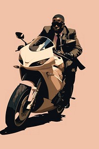 Riding motocycle tie motorcycle vehicle. AI generated Image by rawpixel.