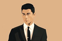 Asian lawer portrait tuxedo adult. AI generated Image by rawpixel.