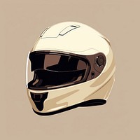 White biker helmet protection headwear headgear. 