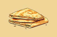 Quesadillas food pancake bread. 