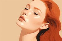 Ginger women portrait adult skin. 