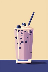 A blueberry smoothie drink milkshake beverage. AI generated Image by rawpixel.