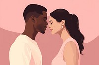 Mixed race couple dating adult pink. AI generated Image by rawpixel.