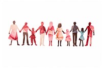 Multi cultural group holding hand adult white background togetherness. 