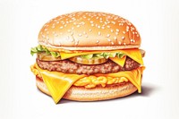 Food cheese white background hamburger. 