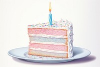 Birthday cake dessert candle plate. AI generated Image by rawpixel.