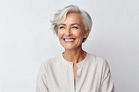 Mature lady laughing adult smile. 