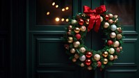 Christmas wreath illuminated celebration. AI generated Image by rawpixel.