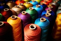 photo of colorful threads.  