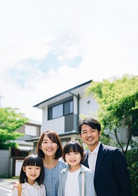 Japanse family portrait adult child. 