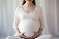 Yoga pregnant adult woman. AI generated Image by rawpixel.