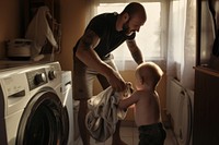 Laundry appliance washing family. AI generated Image by rawpixel.