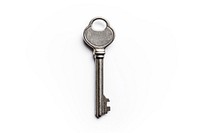 Silver house key white background protection keychain. AI generated Image by rawpixel.