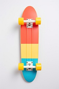 1970s colorful style skateboard longboard yellow motion. 