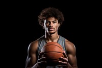 Afro-american sportsman basketball portrait player. 