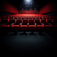 Rows of empty red seats in cinema. AI generated Image by rawpixel. 