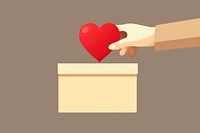 Put heart box hand cardboard. AI generated Image by rawpixel.