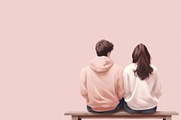 Couple sitting together furniture adult togetherness. AI generated Image by rawpixel.