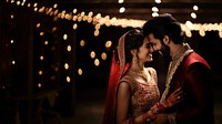 Indian couple newlywed wedding adult bride. AI generated Image by rawpixel.