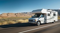 White motor home vehicle van transportation. 