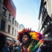 Pride parade photography portrait flower. 