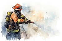 Fire firefighter spraying helmet. AI generated Image by rawpixel.