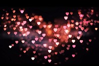 Heart bokeh effect, black background, AI generated image by rawpixel