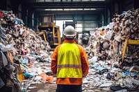 Recyclable waste plants garbage hardhat adult. AI generated Image by rawpixel.