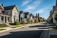 American urbanism suburb street house. 