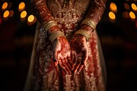 Henna bride hand jewelry. AI generated Image by rawpixel.