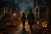 Halloween child anthropomorphic jack-o'-lantern. 
