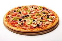 Vegetarian pizza food white background mozzarella. AI generated Image by rawpixel.
