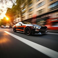 Coupe driving fast vehicle wheel car. AI generated Image by rawpixel.