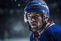 Ice hockey players helmet adult determination. AI generated Image by rawpixel.