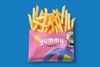 French fries bag mockup psd