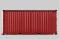 Red shipping container, cargo logistics