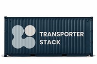 Shipping container mockup, logistics psd