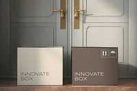 Shipping box mockup, logistics psd