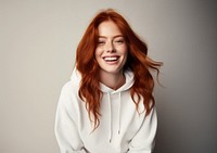 Hoodie laughing portrait adult. AI generated Image by rawpixel.