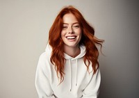 Hoodie laughing portrait adult. 