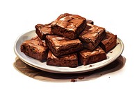 Brownies chocolate dessert plate. AI generated Image by rawpixel.