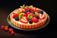 Fruit tart strawberry dessert cream. 