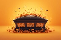 Halloween coffin thanksgiving fireplace darkness. AI generated Image by rawpixel.