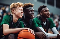 Basketball team teenager sports togetherness. 