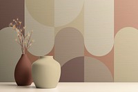 Earth tone bauhaus wall mockup psd