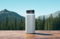 Protein shaker bottle outdoors jar refreshment. 