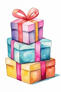 Presents cartoon gift white background.