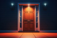 Front door lighting night architecture. AI generated Image by rawpixel.