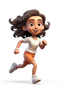 Kid running cartoon toy white background. AI generated Image by rawpixel.