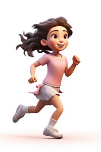 Kid running cartoon footwear white background. AI generated Image by rawpixel.